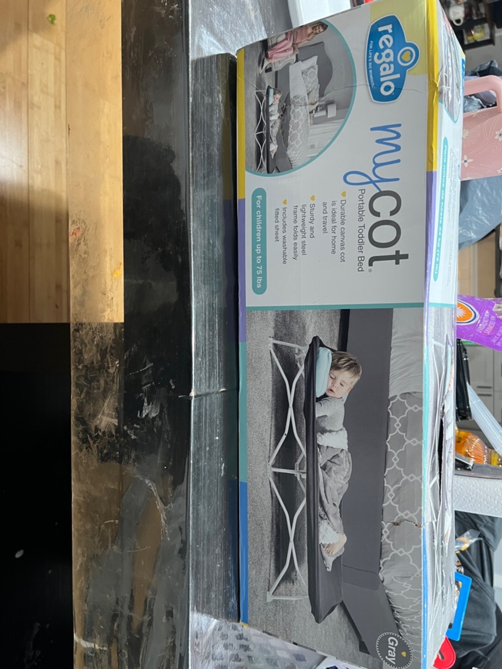 Regalo myCot Portable Toddler Bed Gray